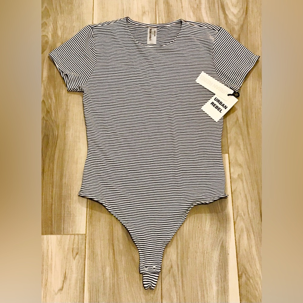 NWT Black & White Striped Bodysuit